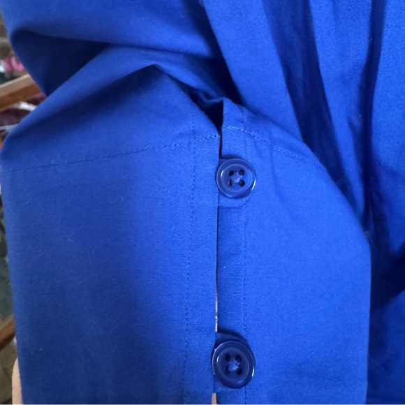 RALPH LAUREN Blue Label Stretch Button Down Shirt Cobalt Womens Medium - Picture 7 of 9